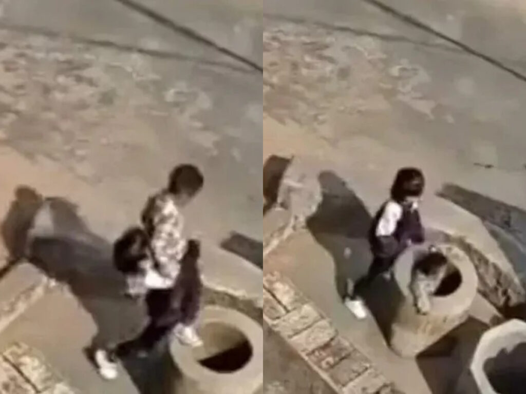 Menina é flagrada jogando criança de 4 anos dentro de um poço; assista ao vídeo!