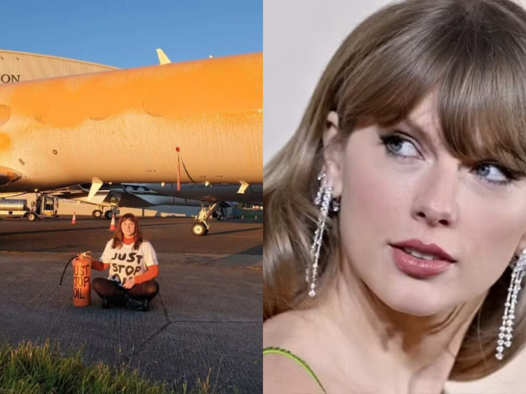 Ativistas tentam vandalizar jato de Taylor Swift  