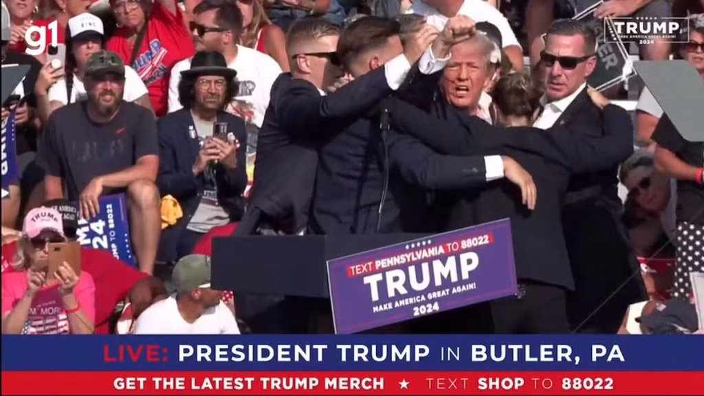Comício de Trump é interrompido após suposto tiroteio na Pensilvânia