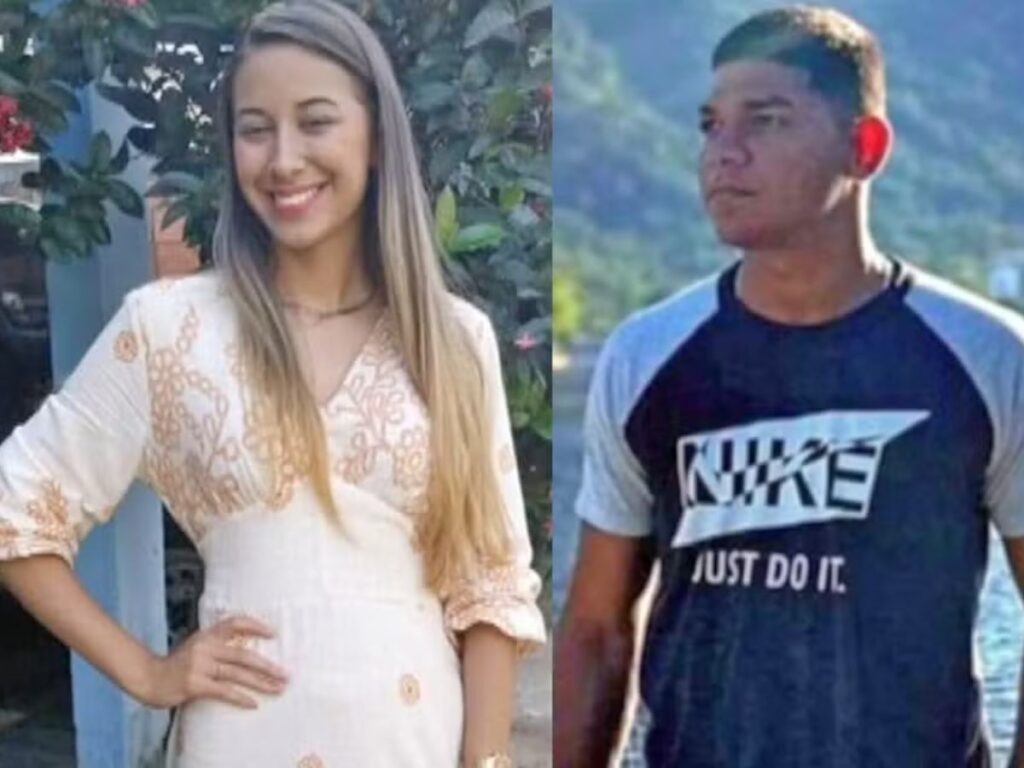 Homem Vendo o Mar e Uma Mulher Com Os Cabelos Longos e Loiros.