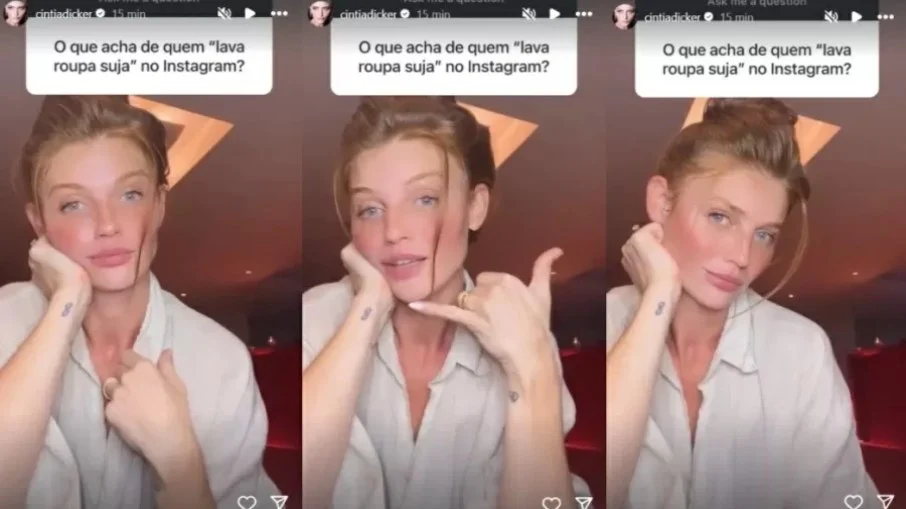 Cintia Dicker critica lavação de roupa suja