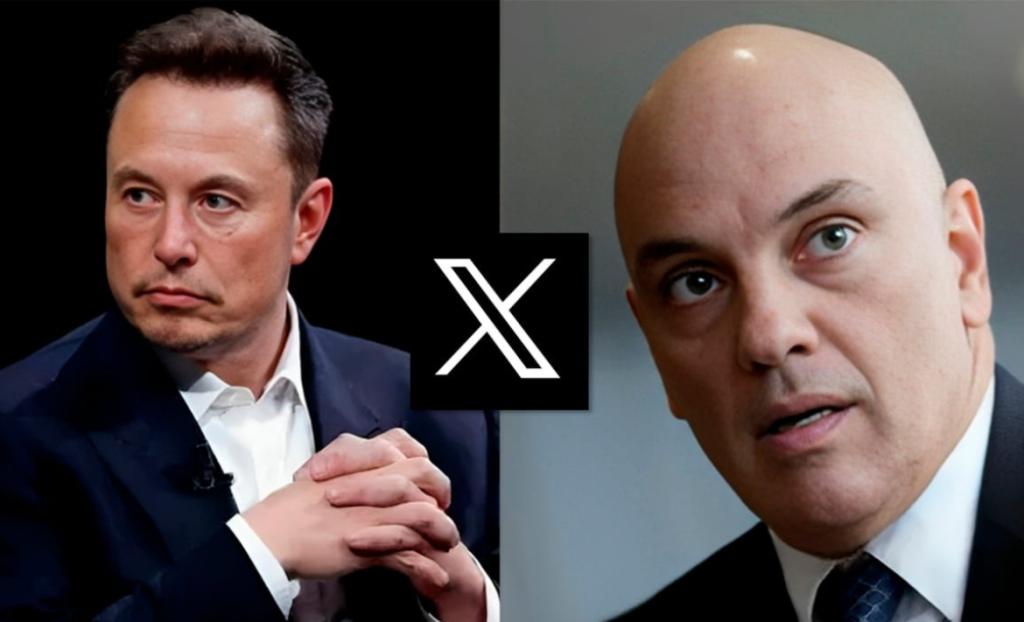 Elon Musk E Alexandre De Moraes (foto Reprodução Internet)