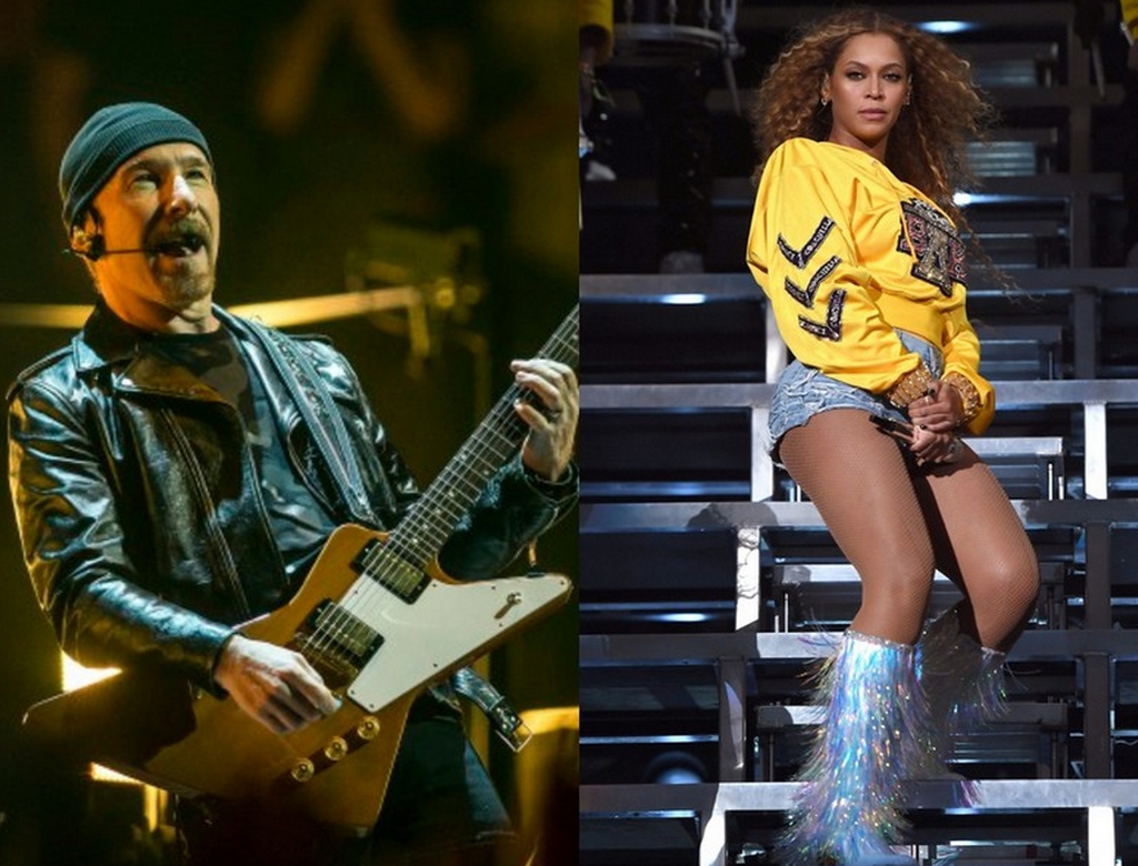 U2 e Beyoncé (foto Reprodução Redes Sociais)