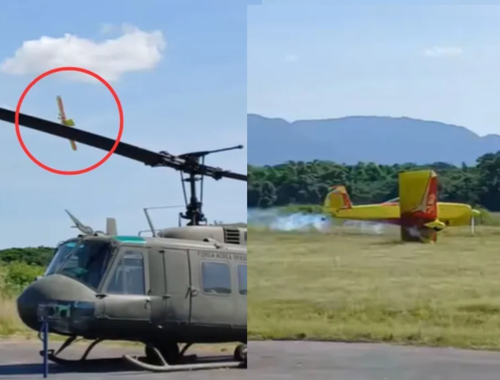 Avião faz pouso de emergência durante apresentação no RJ (Foto Reprodução Redes Sociais)