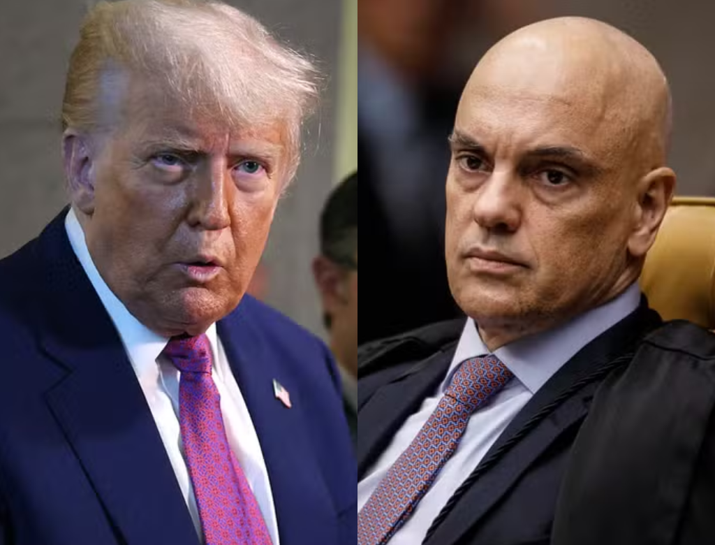 Donald Trump E Alexandre De Moraes (foto Reprodução Redes Sociais)