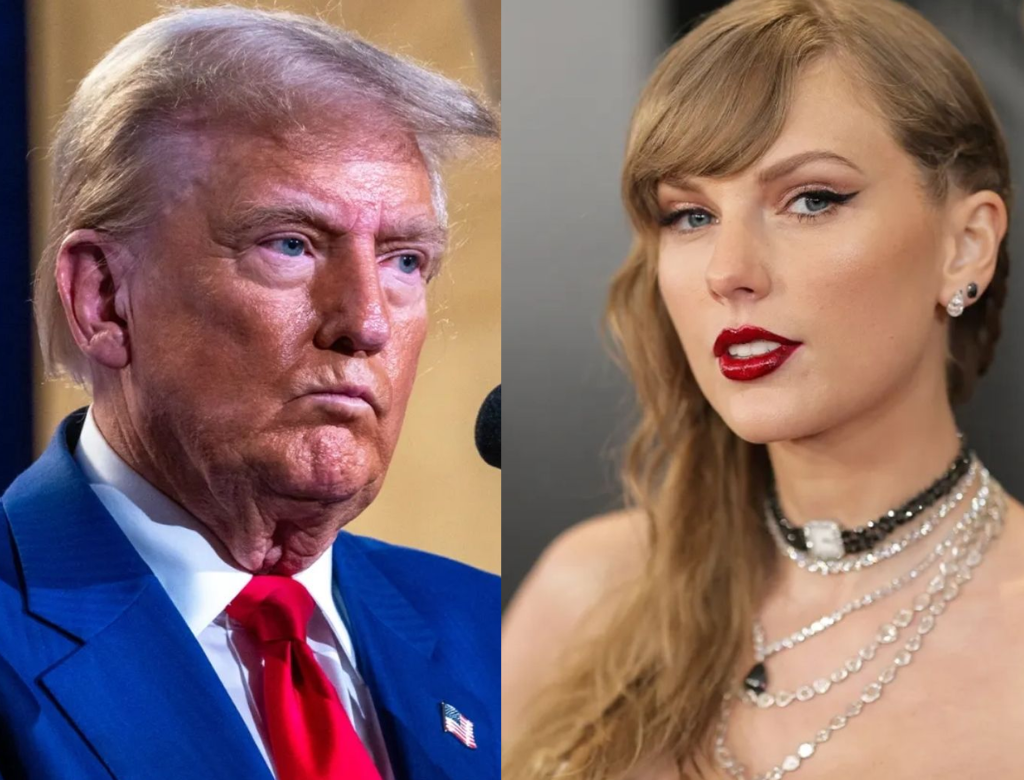 Donald Trump E Taylor Swift (foto Reprodução Redes Sociais)