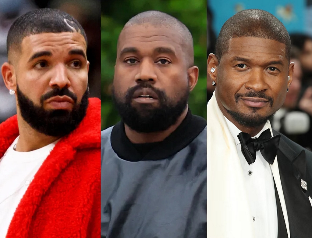 Drake, Kanye e Usher (foto Reprodução Redes Sociais)