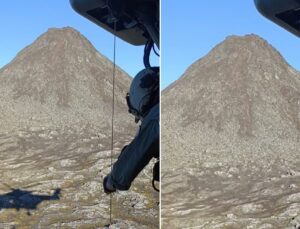 Turista é resgatado por helicóptero após ficar preso em montanha; veja VÍDEO