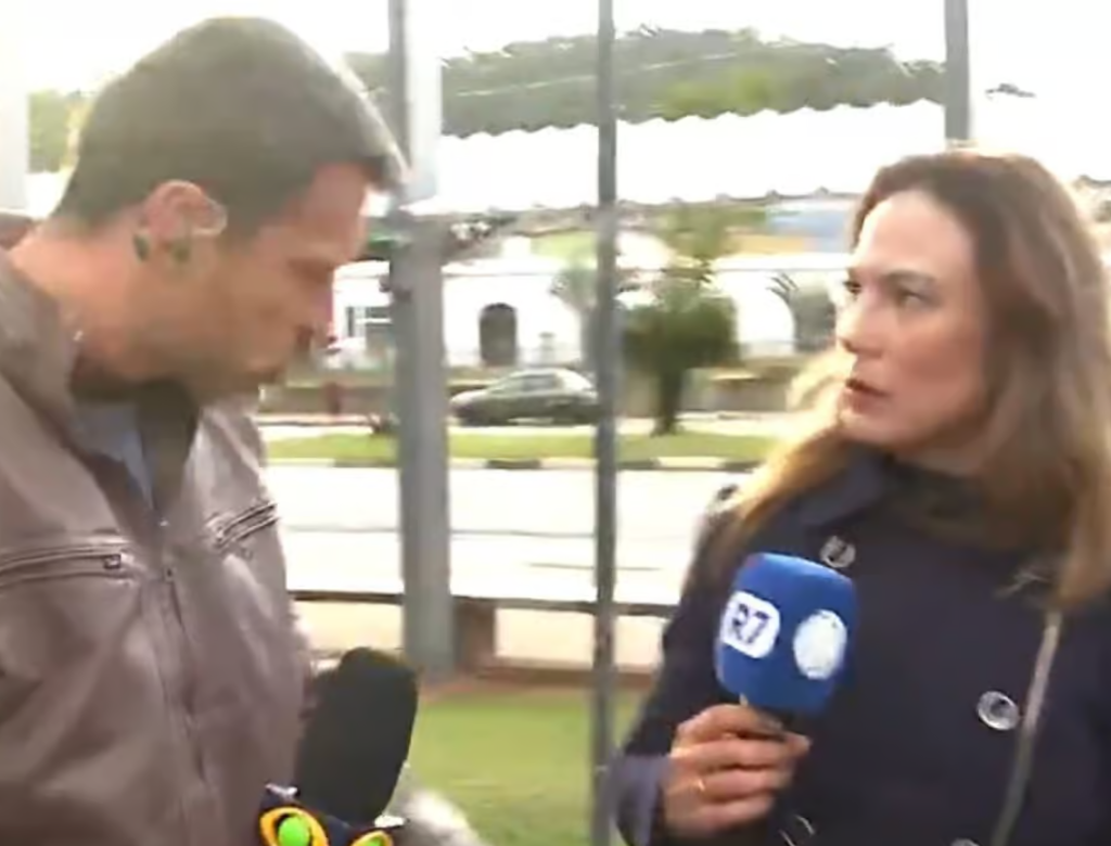 Repórter Da Band Empurra Jornalista Da Record Ao Vivo (foto Reprodução Redes Sociais)
