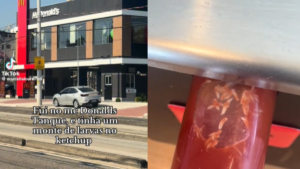 Mulher encontra larvas em ketchup de McDonald’s no Rio; Veja vídeo!