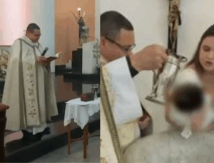 VEJA VÍDEO: Padre se recusa a falar nome da criança durante batizado; saiba o nome