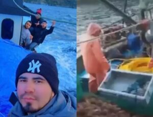 Pescador é resgatado com vida após naufrágio e outros tripulantes seguem desaparecidos; veja VÍDEO