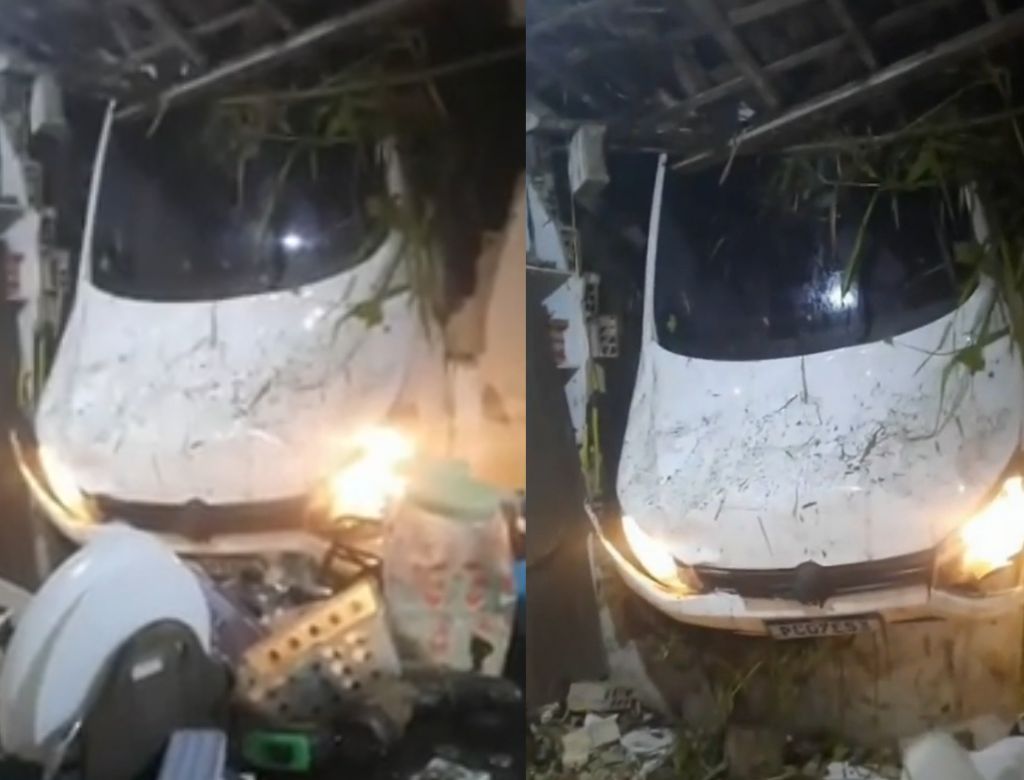 Carro invade casa (Reprodução: Redes Sociais)