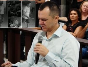 Homem que matou noiva a facadas culpa vítima e chora em julgamento; veja VÍDEO