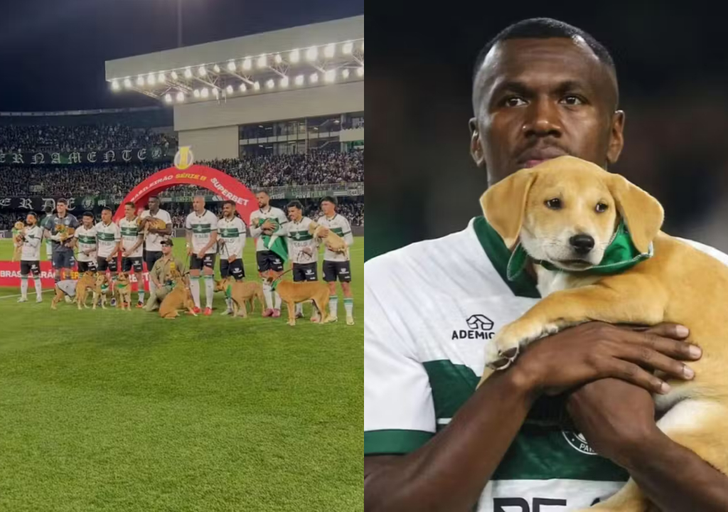 Time do Coritiba na campanha Setembro Caramelo (Foto: Reprodução)