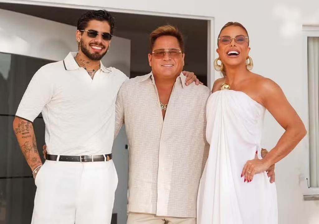 Zé Felipe, Leonardo e Poliana (Foto: Reprodução)