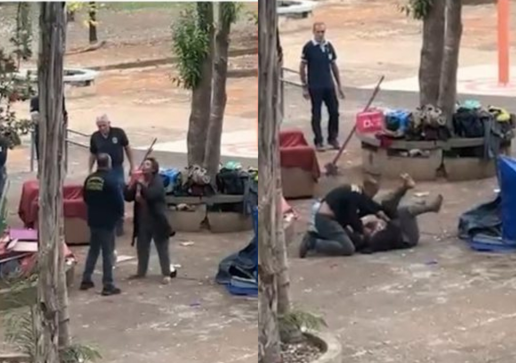 Mulher é espancada em universidade (Foto: Reprodução)