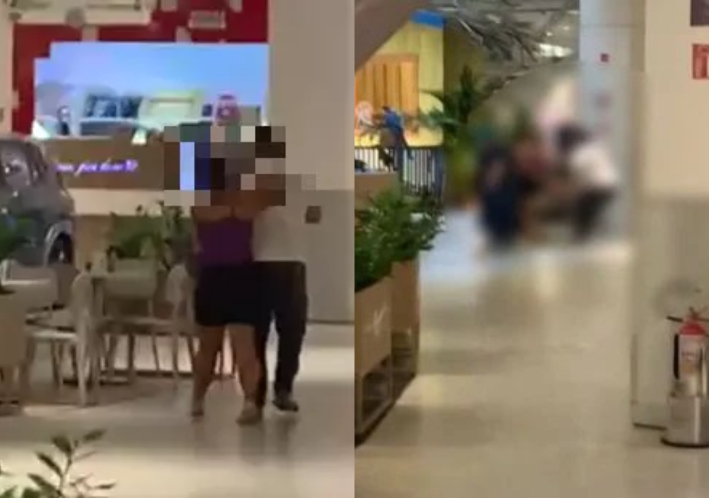 Briga de casal em shopping de Belém (Foto: Reprodução)