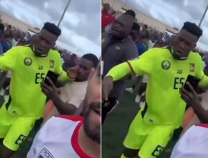 Goleiro se estressa e empurra rosto de torcedor após derrota de Camarões para Cabo Verde; veja vídeo
