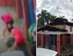 Mulher invade escola pulando muro e espanca mãe de colega da filha; VEJA VÍDEO!