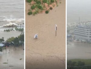 Vídeo: supertufão Ragasa atinge Hong Kong e inunda hotel à beira-mar