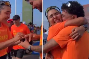 Corredor pede namorada em casamento no final de percurso da maratona Salvador; VEJA VÍDEO!