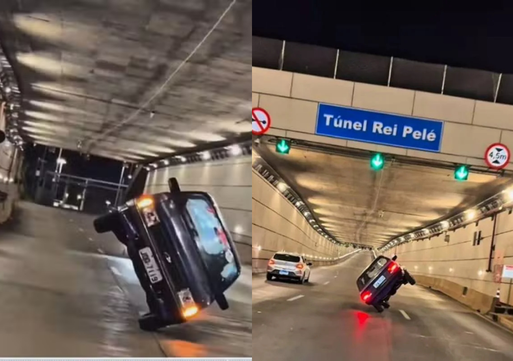Motorista dirige sob duas rodas (Foto: Reprodução)