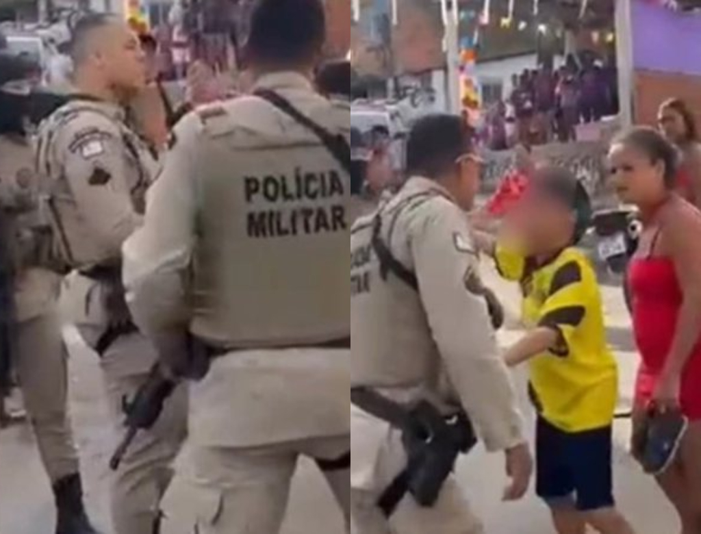 Polícia Militar agride mulher (Foto: Reprodução)