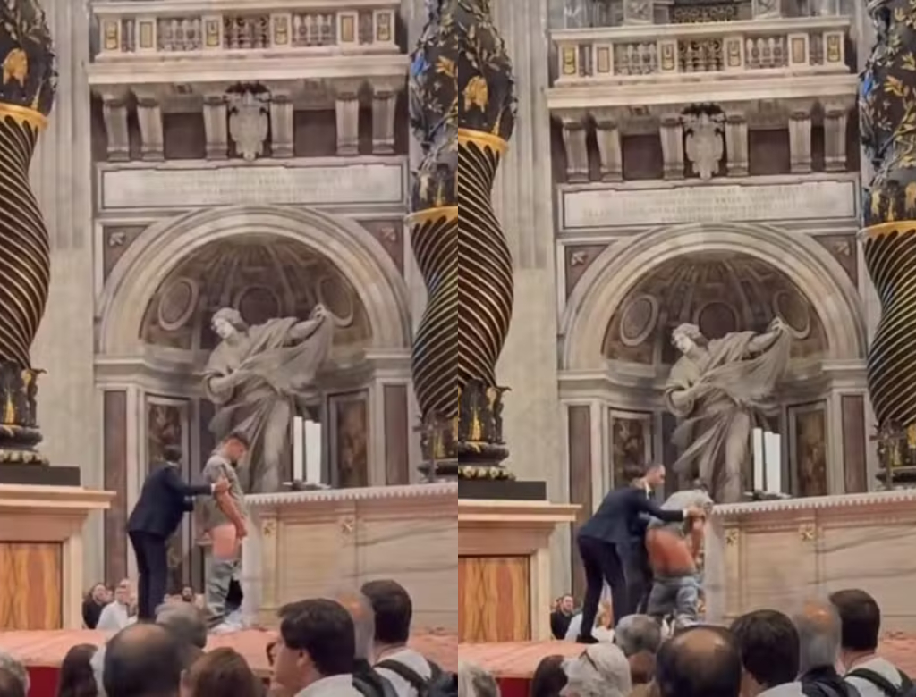 Homem urina na Basílica de São Pedro (Foto: Reprodução)