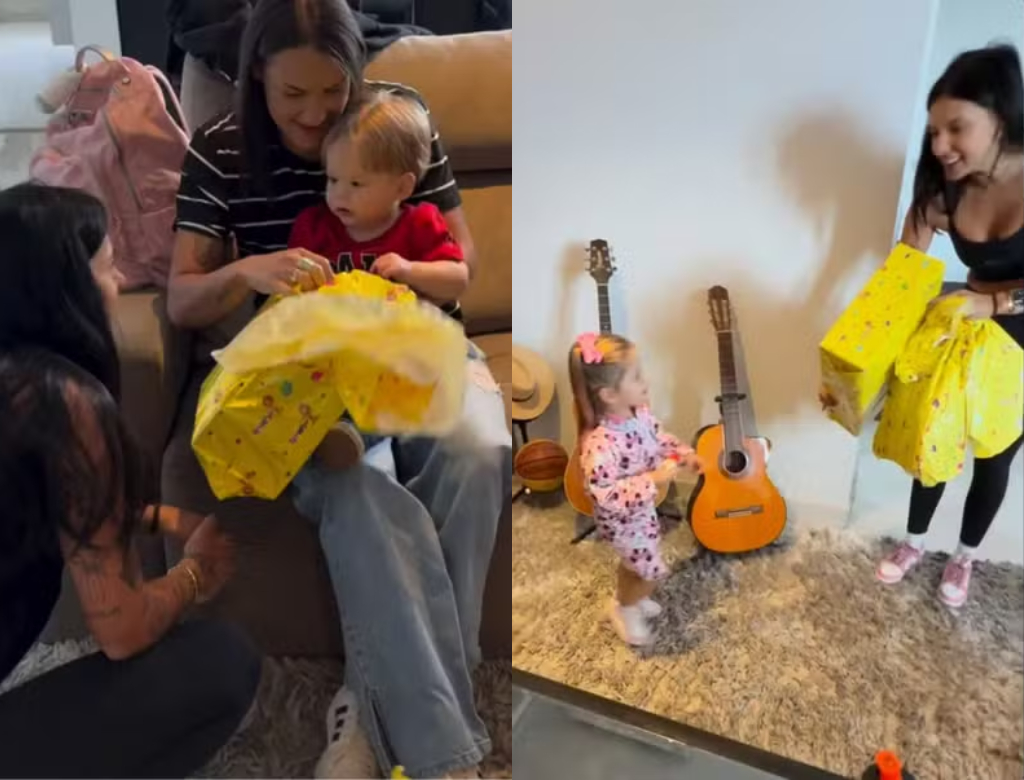 Ana Castela e filhos de Zé Felipe (Foto: Reprodução)