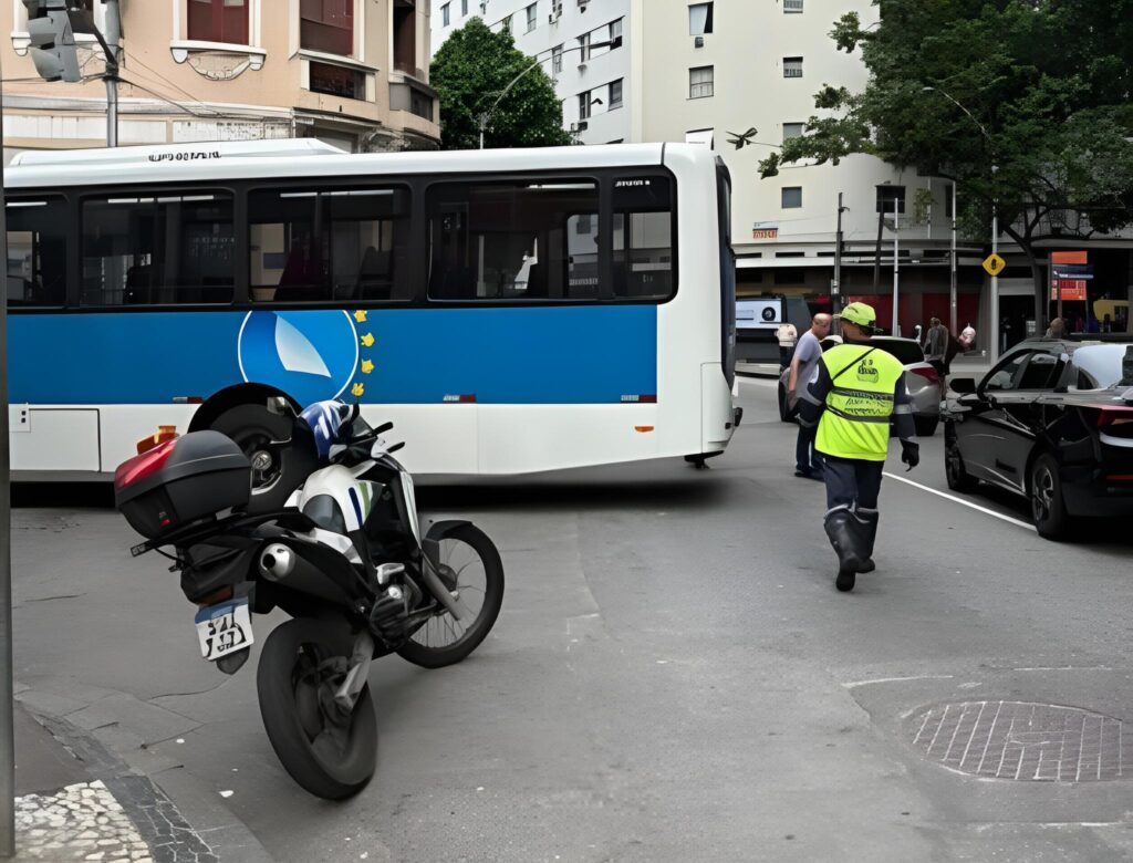 Barricada com ônibus (Foto: Reprodução)