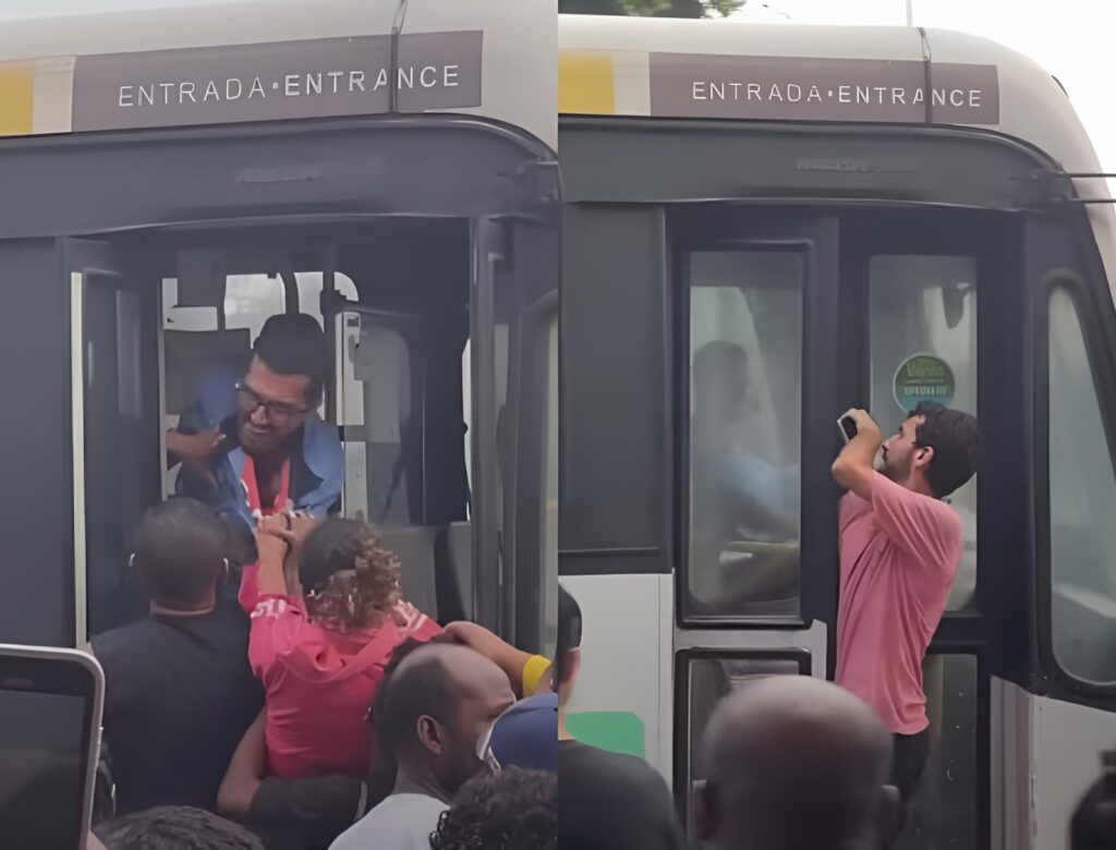 Confusão em ônibus (Foto: Reprodução)