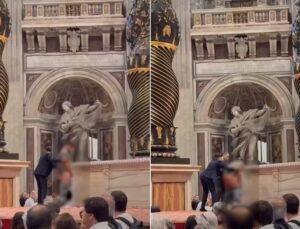 Homem urina em altar na Basílica de São Pedro durante missa no Vaticano; veja VÍDEO