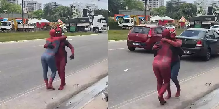 ‘Homem Aranha’ e ‘Deadpool’ são flagrados dançando brega agarradinhos; VEJA VÍDEO!