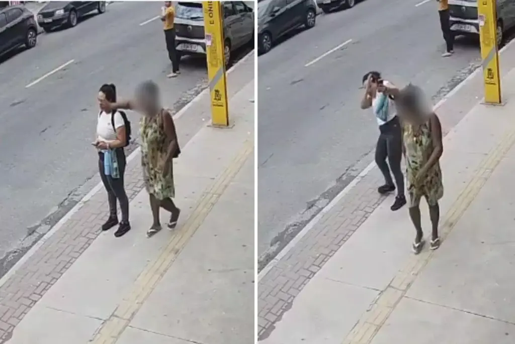 Mulher é agredida enquanto espera ônibus em ponto; VÍDEO