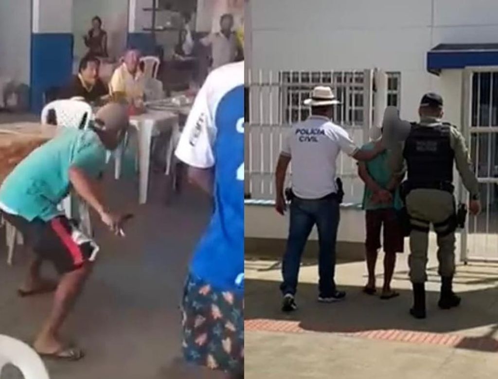Suspeito é preso após tentar esfaquear homem dentro de mercado público; VEJA VÍDEO