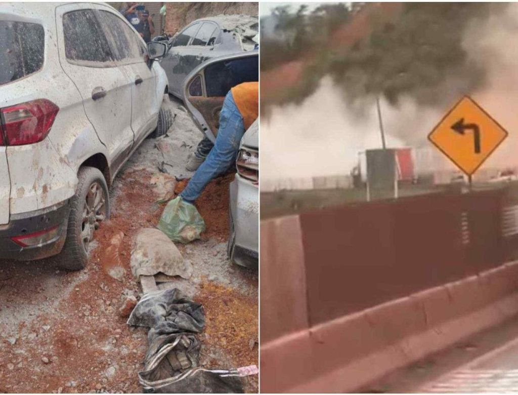 Caminhão tomba sobre carros na BR-381 e causa 10 km de retenção; veja vídeo!