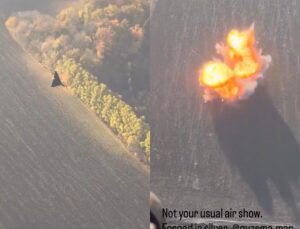 Helicóptero destrói drone russo ‘kamikaze’ com ultra metralhadora; veja VÍDEO