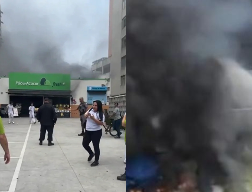 Incêndio em mercado (Foto: Reprodução)