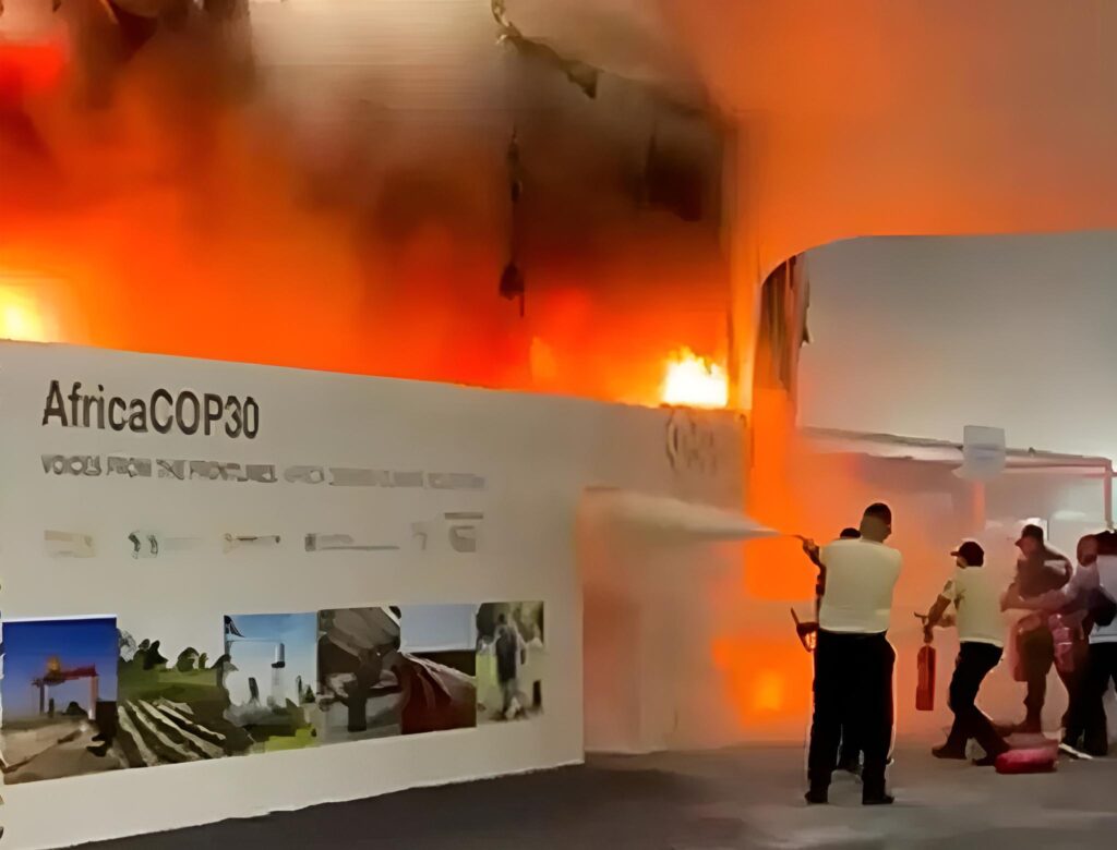 Incêndio na COP30 (Foto: Reprodução)