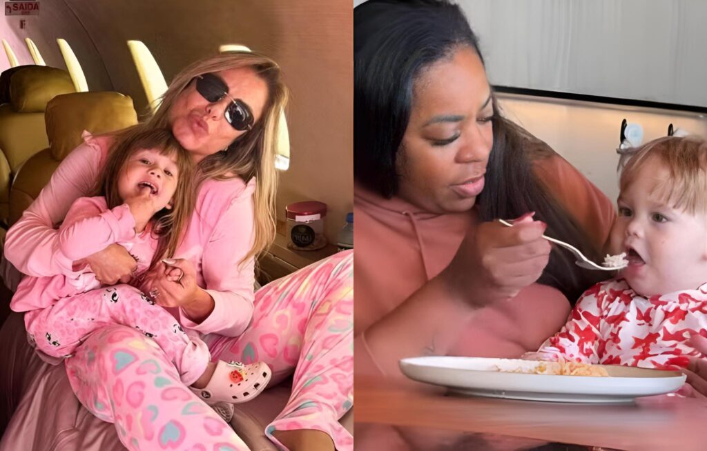 Poliana Rocha e mãe de Vini Jr com filhos de Virginia (Foto: Reprodução)
