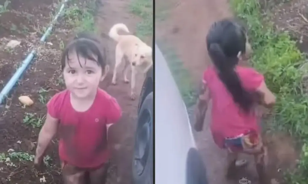 Pai se diverte ao ver filha suja de lama e recebe resposta inesperada; Veja vídeo!