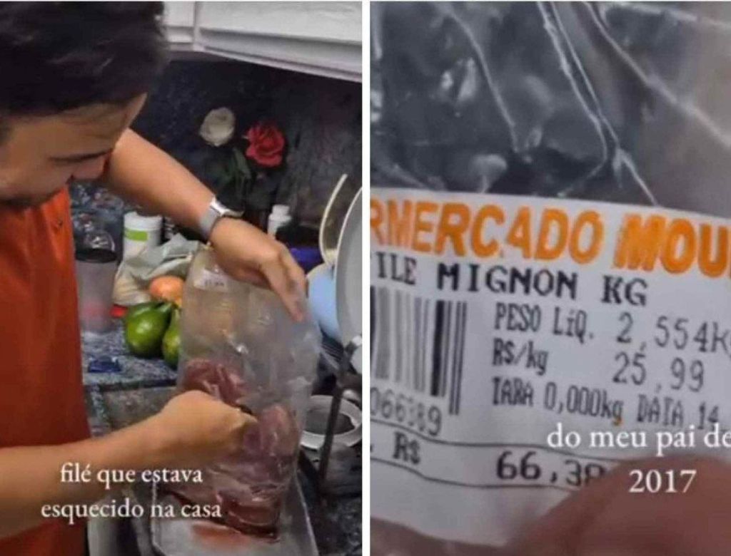Família cozinha filé esquecido no freezer desde 2017 e viraliza; VEJA VÍDEO!