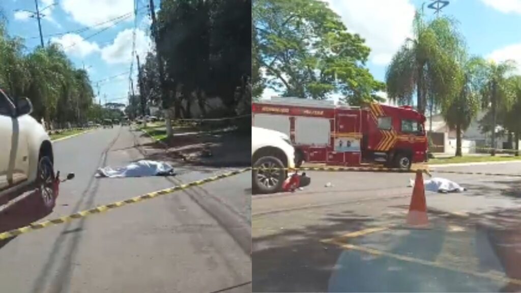 Motociclista morre ao ser atingida por S10 em rotatória