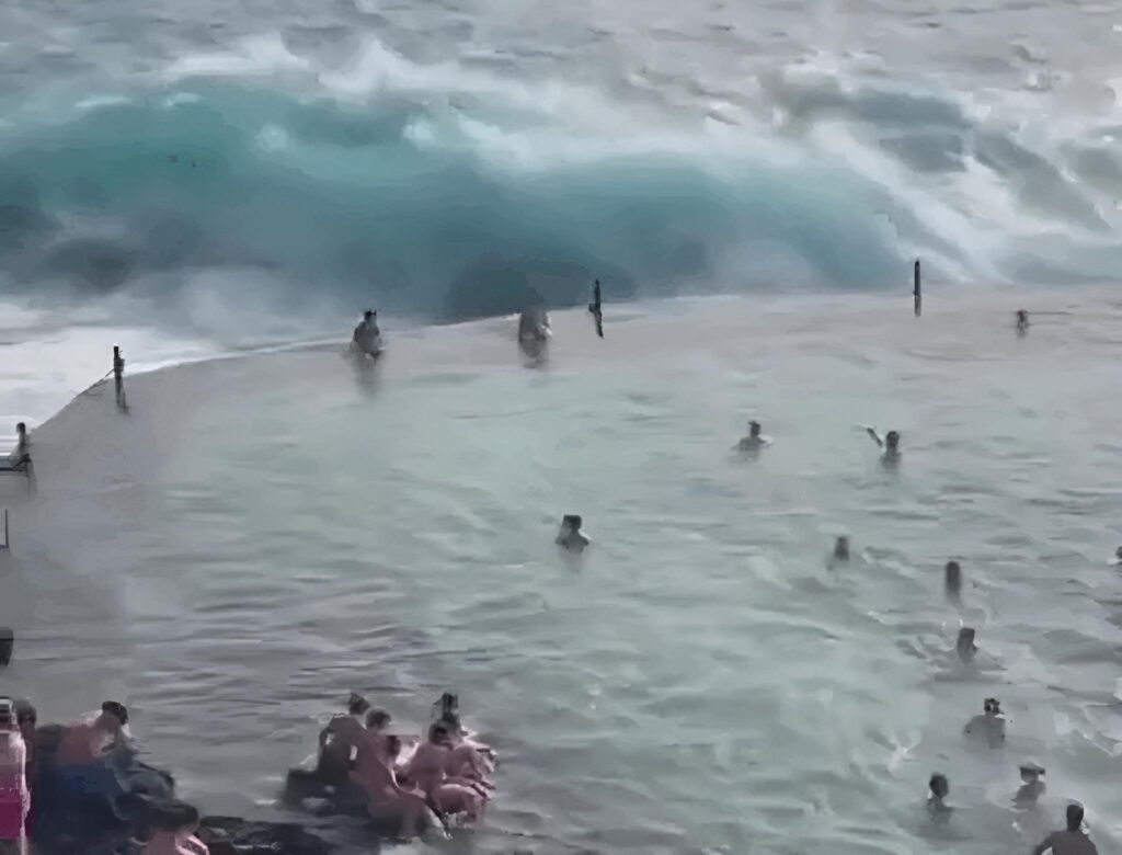 Onda gigante invade piscina natural na Espanha e deixa turistas mortos; veja vídeo