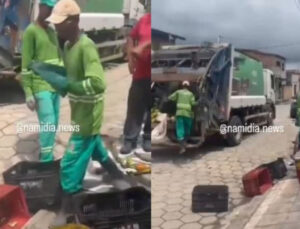 Moradores obrigam garis a coletarem lixo jogado na rua e causam indignação; veja vídeo