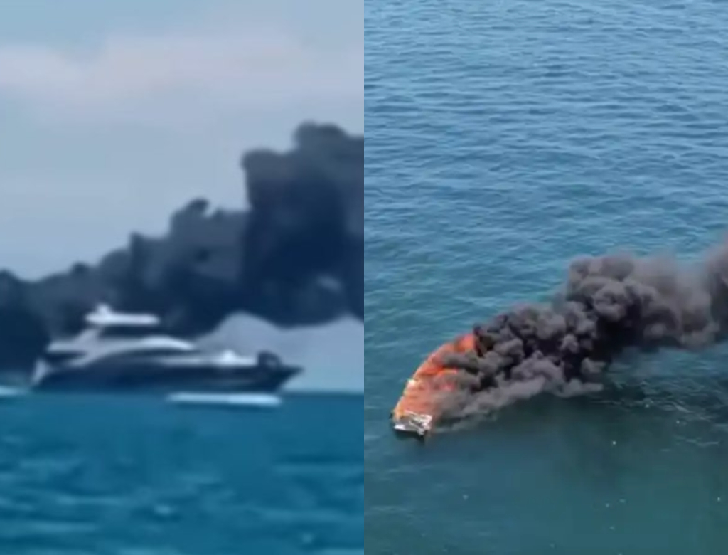 Lancha pega fogo em Angra dos Reis e deixa feridos durante passeio; veja vídeo