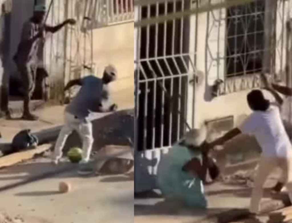 Idosa é agredida ao tentar separar briga entre dois homens; veja vídeo