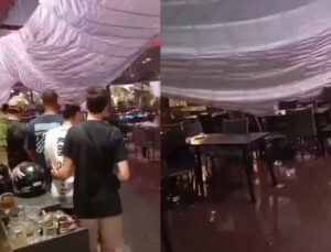 Cobertura de shopping desaba durante forte chuva e assusta frequentadores; veja VÍDEO