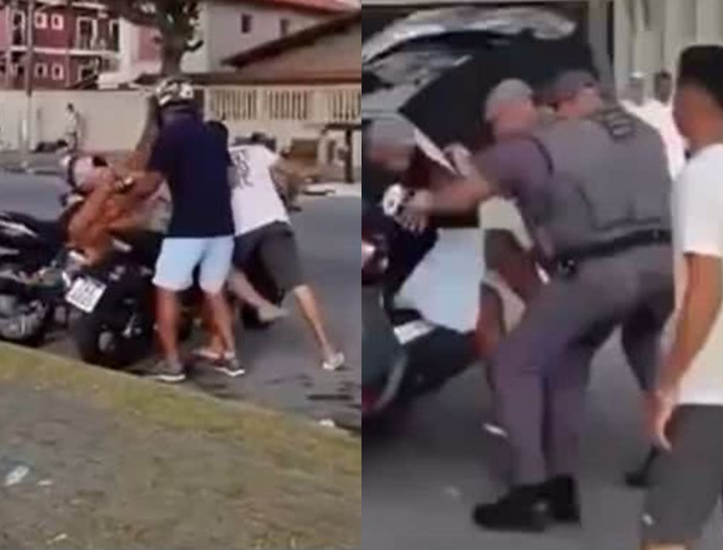 Homem é preso após espancar esposa em via pública e deixá-la desmaiada; veja vídeo